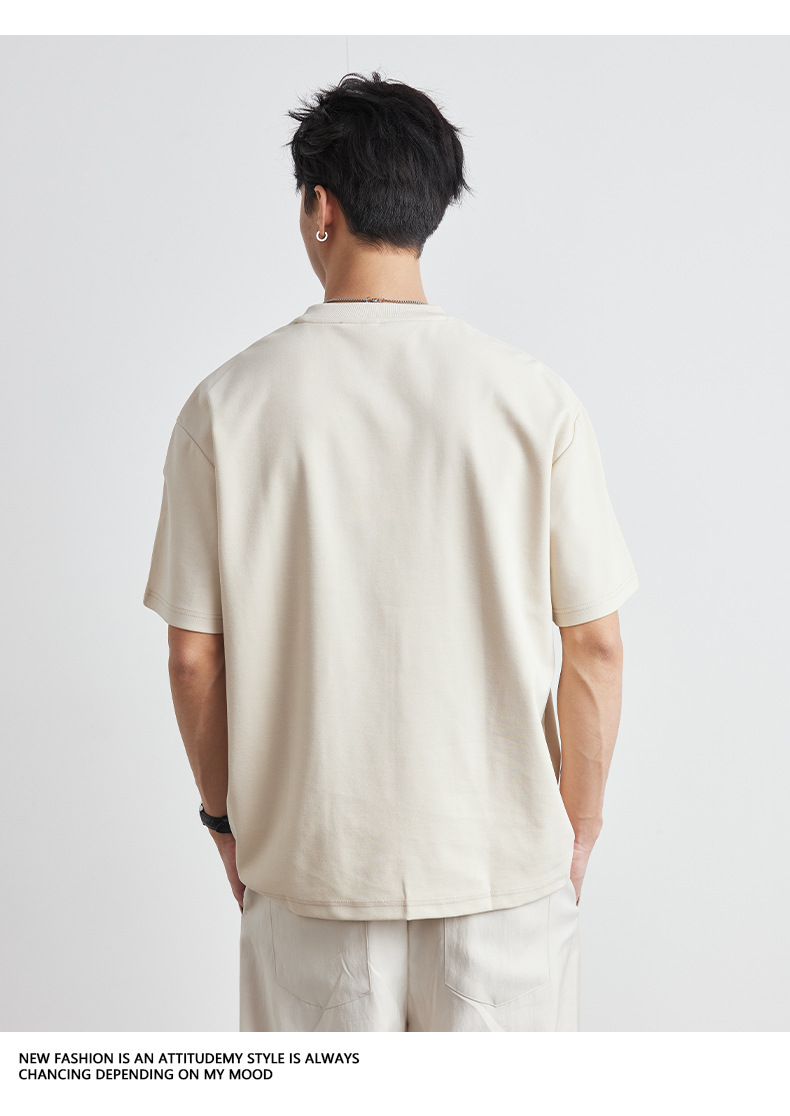 Áo thun nam cổ tròn tay ngắn chất liệu cotton thoáng mát — Màu xám đậm chi tiết 18