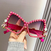 Sunglasses from pearl, fashionable glasses with bow, European style