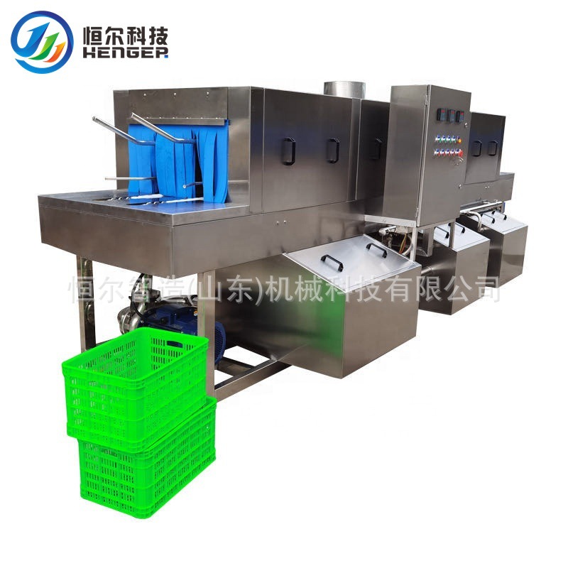 周转筐清洗机 食品厂用高压喷淋塑料筐清洗机 自动洗盘机