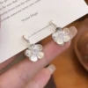 Earrings, flowered, silver 6963 sample