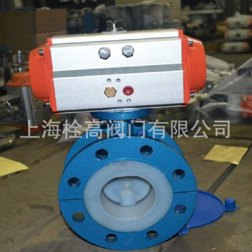 D641F46-16C气动全衬氟蝶阀 不锈钢气动全衬氟蝶阀口径DN40-DN300