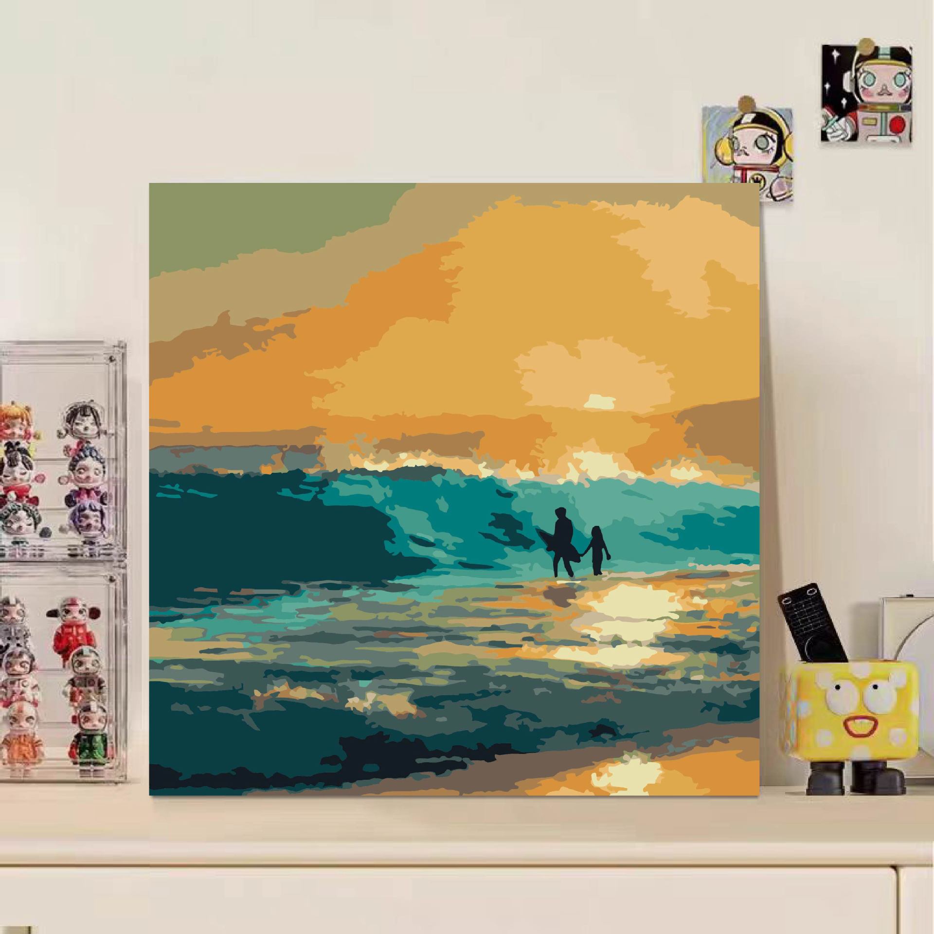 Niños didiy pintura digital acrílico relleno de pintura de dibujos animados pintura de pintura a mano 20 * 20