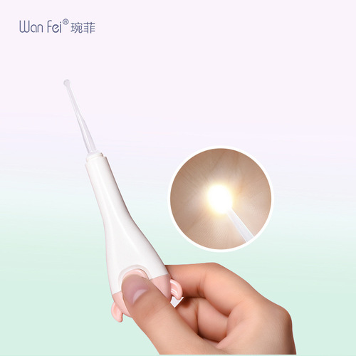 Wanfei new plastic ear scoop luminous ear scoop set baby and children ear digging tool with light led light