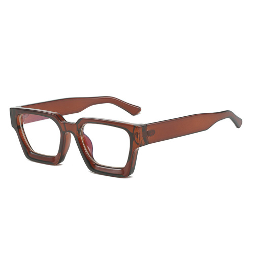 Cool square frame thick-rimmed glasses frames European and American fashion ins glasses cross-border retro trend anti-blue light flat glasses