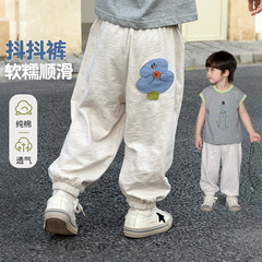防蚊ズボン男の子ズボン夏の薄いタイプの子供のスポーツズボン2025夏の新型の男の子の綿のズボンの足首のズボン