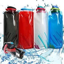 户外运动软水袋便携式水杯PE塑料折叠水袋露野营装备登山骑行水壶