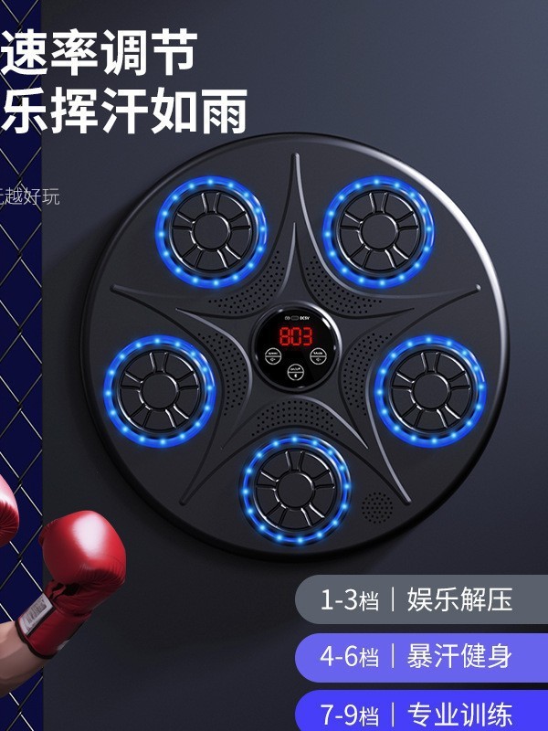 跨境亚马逊智能音乐拳击机拳击墙靶家用拳击训练器成人儿童拳击靶|undefined