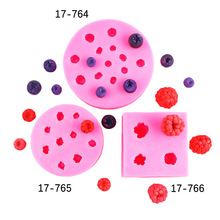 立体树莓蓝莓覆盆子仿真水果硅胶模具翻糖蛋糕甜品装饰香薰蜡烛模