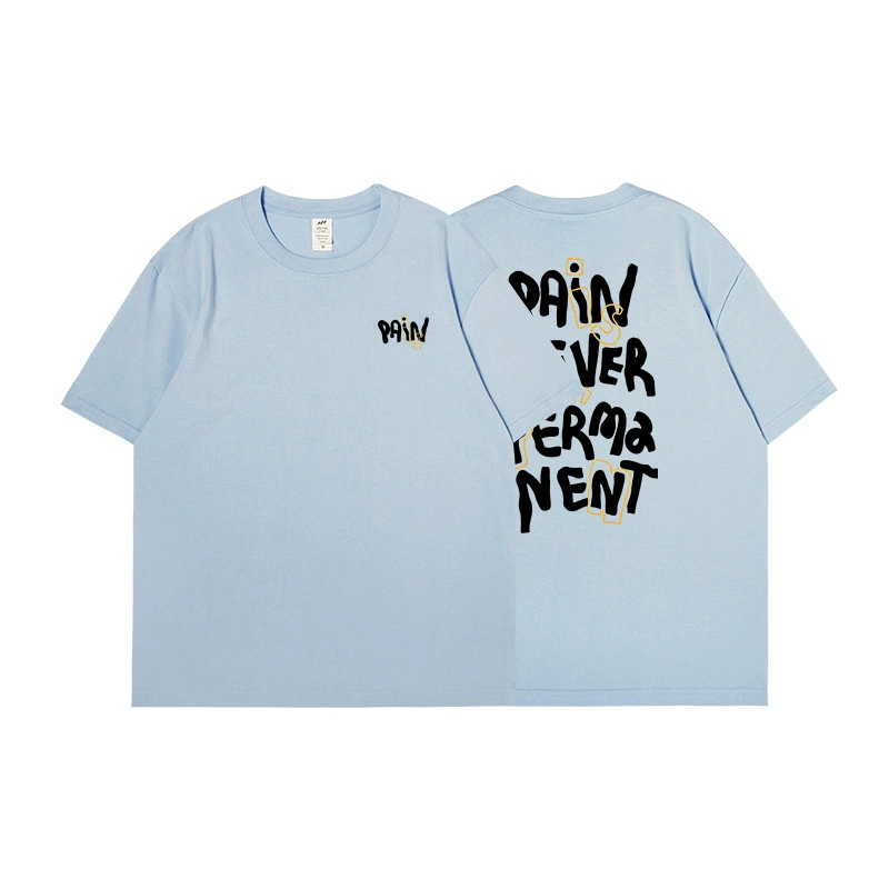 เสื้อยืดผ้าฝ้ายสองหน้า หน้าร้อน ยูนิเซ็กซ์ อ oversize แขนสั้น นุ่มสบาย