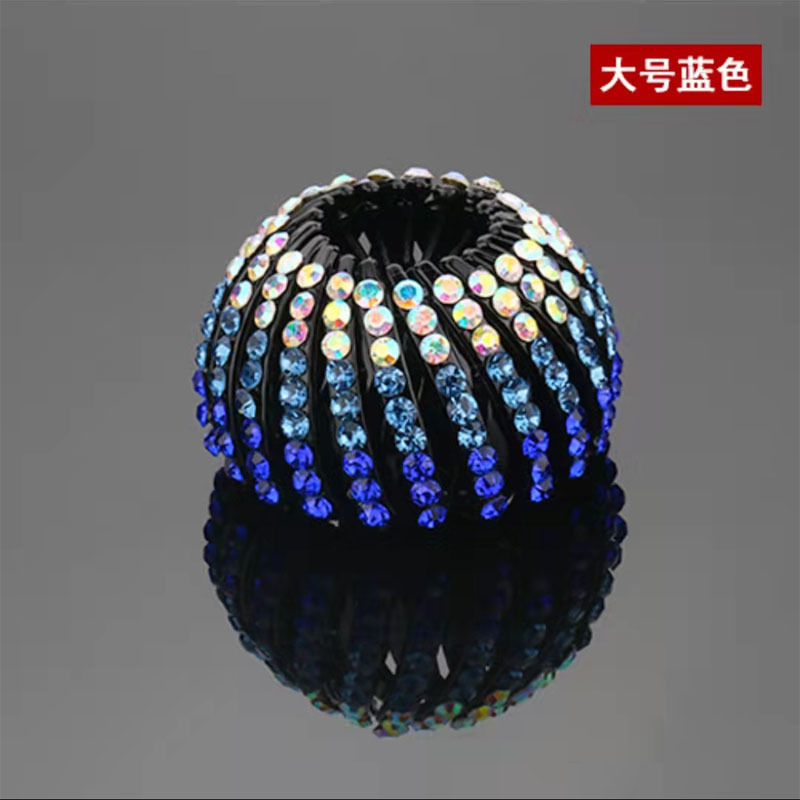 Corea del Sur corbata femenina alta Cola de Caballo Nido de Pájaro anillo de pelo clip de rhinestone horquilla tocado todo partido updo cabeza de bola fija