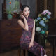 Summer New Chinese Style Long Cheongsam Daily Retro Young Elegant Improved High-end Acetate Satin Cheongsam Dress