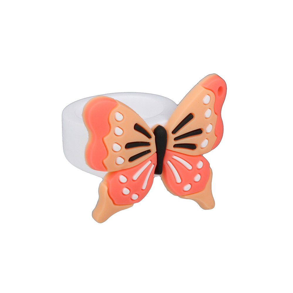 Cartoon Style Butterfly PVC Girlu0027S Rings 1 Piece