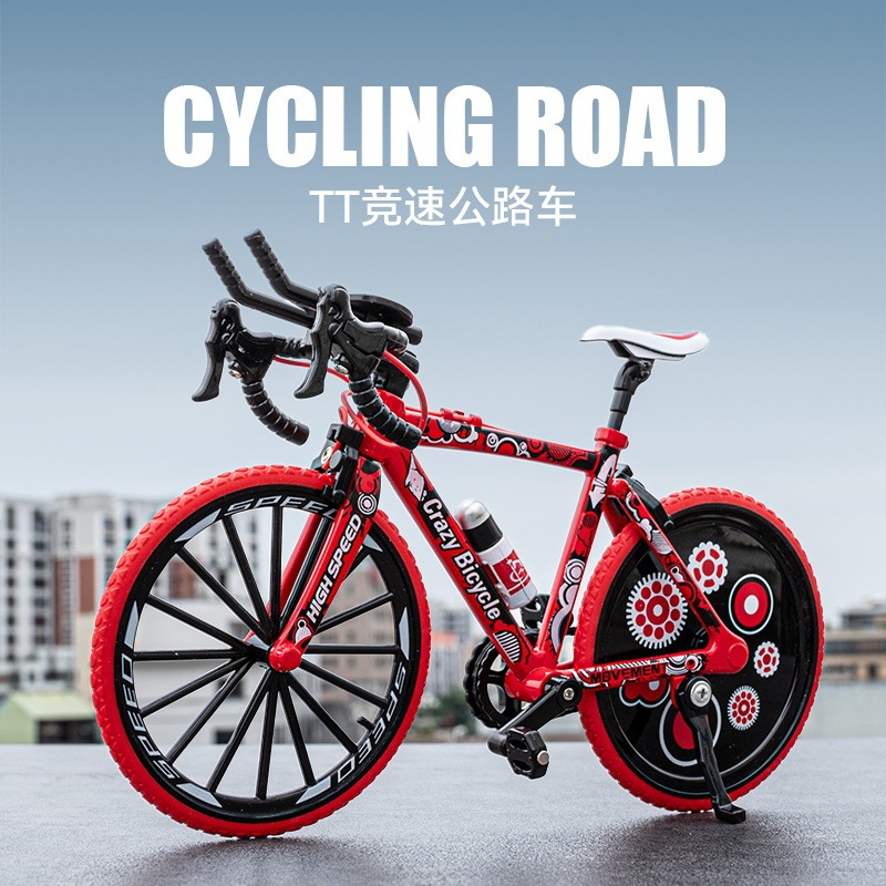 Simulation Racing Mountain Bike Model Alloy Road Folding Bicycle Toy Boy Cyber Celebrity Ornaments Children's Gift