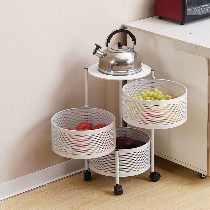 Rotating multi-layer storage basket, installation-free removable boxed design — 3–5 tiers, round or square