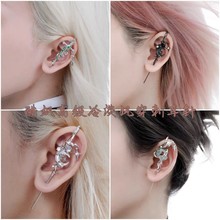 欧美暗黑夸张缠绕镶钻耳钉灵蛇游龙耳挂穿刺耳针个性时尚万圣耳饰