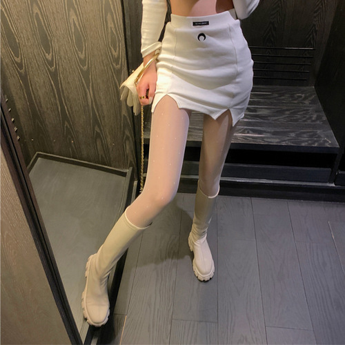 Hot girl black silk stockings polka dot pantyhose JK stewardess thin anti-snatch sexy stockings spring and autumn style