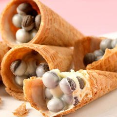 Chocolate Sweet Crisp Cone Sandwiched Waffles Children's Casual Snacks Snack Ice Cream Sweet Cone 25 Count/Box