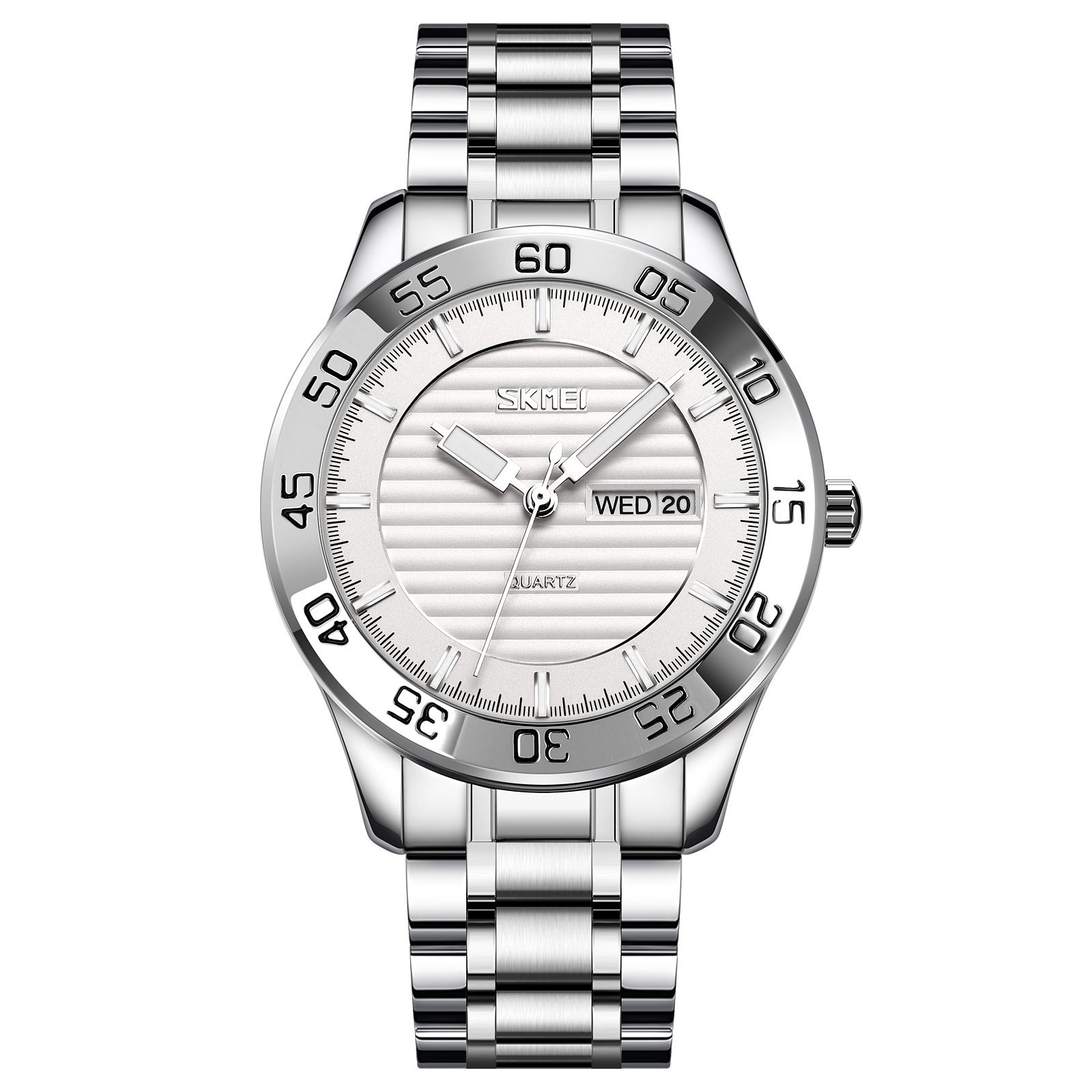 Momento de acero sólido reloj de hombre calendario de ventas calientes transfronterizas reloj de negocios reloj de cuarzo impermeable comercio exterior al por mayor
