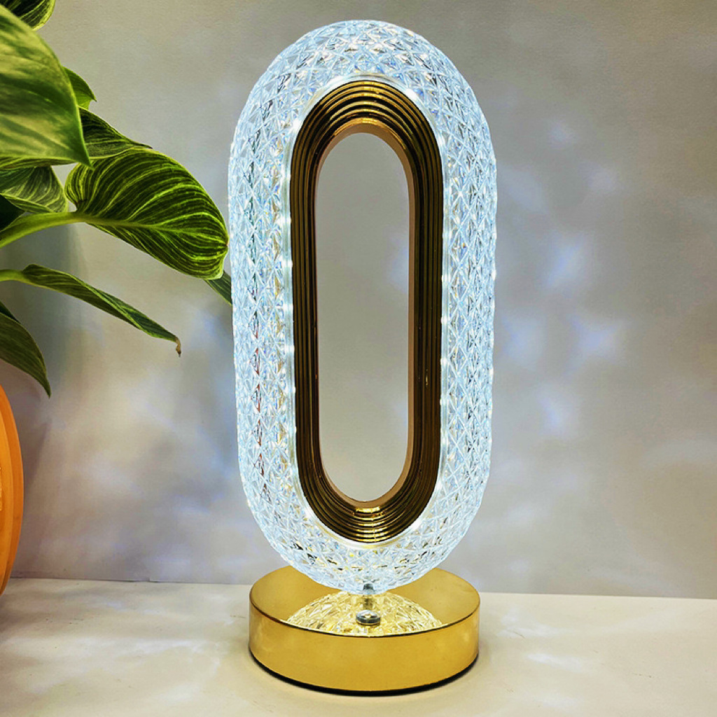 Luz de cristal de lujo lámpara de escritorio dormitorio de cabecera de cama de alto nivel decoración de pista creativa sala de estar toque luz nocturna led luz nocturna