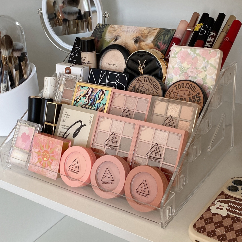 Hui Si 化粧品収納ラックデスクトップ収納ボックス口紅アイシャドウパレットメイクアップドレッシングテーブル棚美容ディスプレイスタンド|undefined