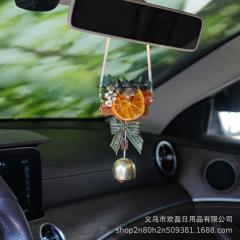 ホット販売オレンジカーペンダント手作り diy アロマセラピーナチュラルオレンジペンダントドライフラワーカーペンダント卸売