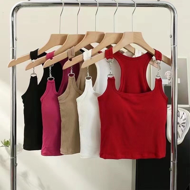 Summer sexy short metal base tank top sleevless