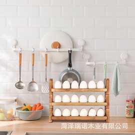 实木鸡蛋架可堆叠家用多层鸡蛋收纳架乡村农舍木制鸡蛋托存储架