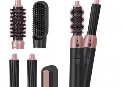 跨境新款五合一热风梳 自动卷发棒卷直两用美发造型梳电动吹风机|ms