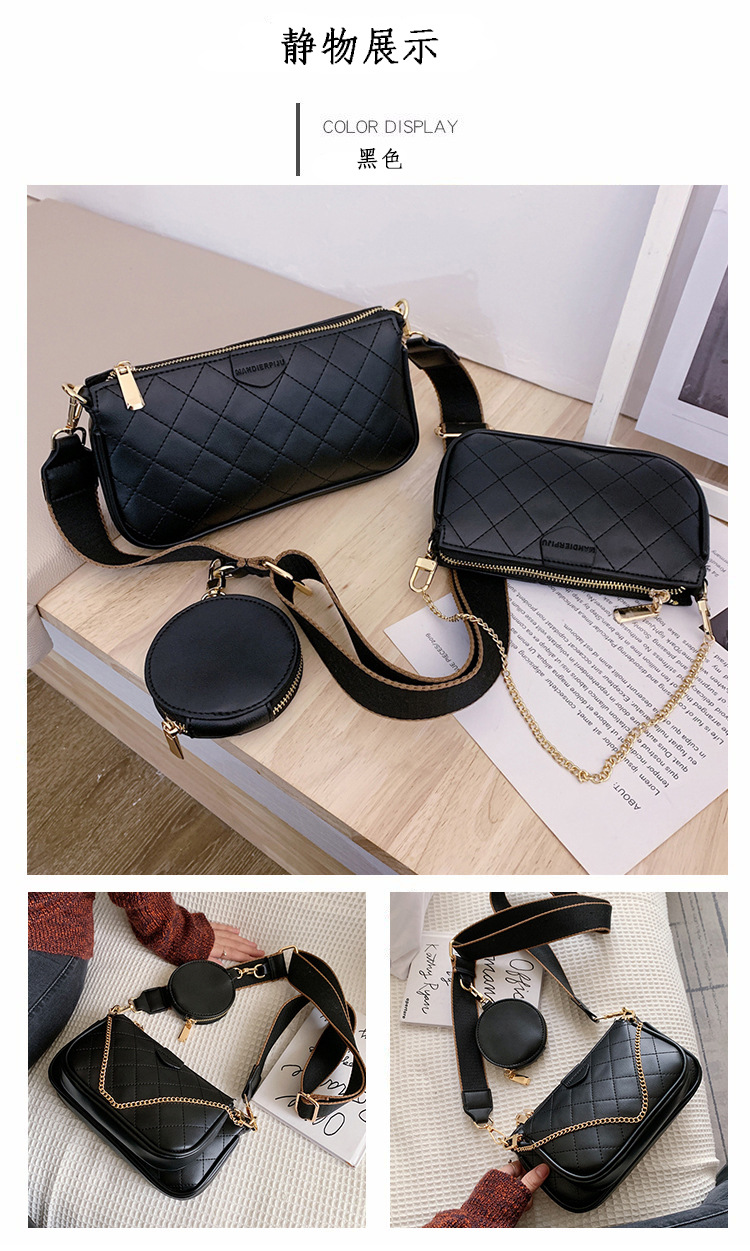 Fashion Three-in-one Chain Shoulder Messenger Small Square Bag Wholesale display picture 20