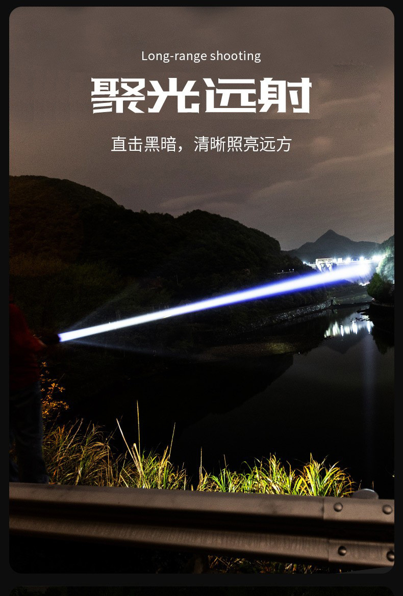 Led Special Forces Flashlight Strong Light USB Charging High Brightness Long Range Small Mini Portable Multi-Functional Household Durable Light