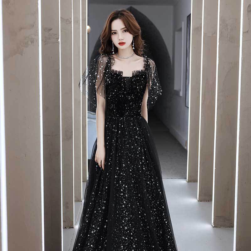 Vestido de noche negro para mujer, vestido de fiesta de alta gama, nuevo estilo de verano 2026, elegante, de alta gama, lujo discreto, exclusivo. image 7