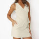White Cotton Linen Sleeveless V-neck Vest Slim-fit Hip Skirt suit 2024 European and American Spring and Summer New Two-piece Set