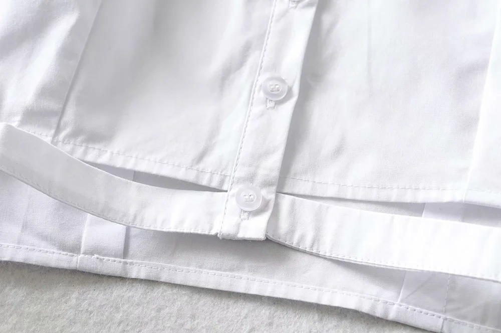 Waist Hollow Long Sleeve Lapel Shirt NSAC22152