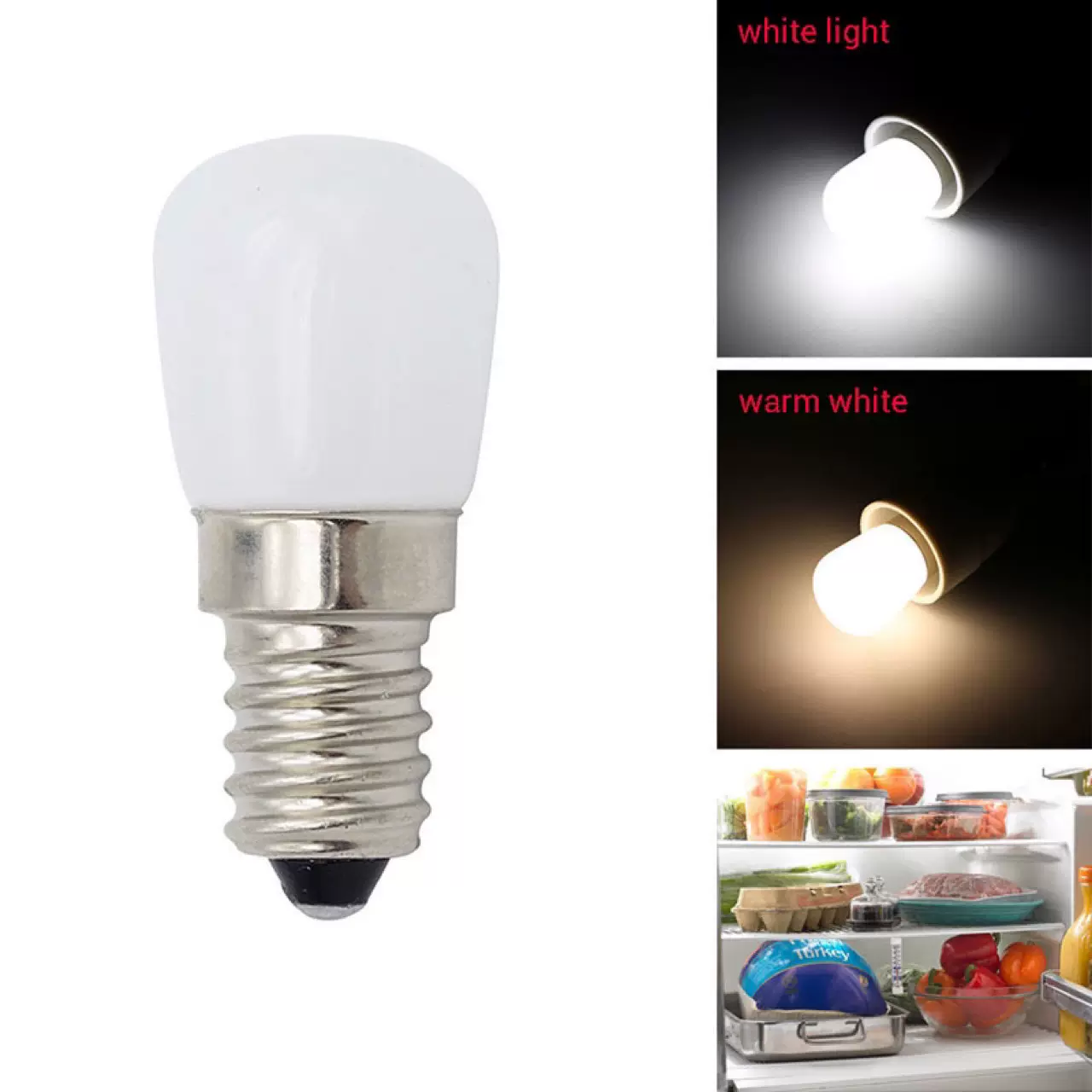 LED冰箱灯T22 T26 E14油烟机LED灯泡110V电压220V灯泡E14螺口球泡