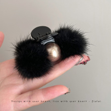 秋冬发量少毛毛半扎发小抓夹女2025新款后脑勺盘发鲨鱼夹子高级感