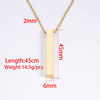 Fashionable rectangular necklace stainless steel, three dimensional pendant, simple and elegant design, European style, mirror effect