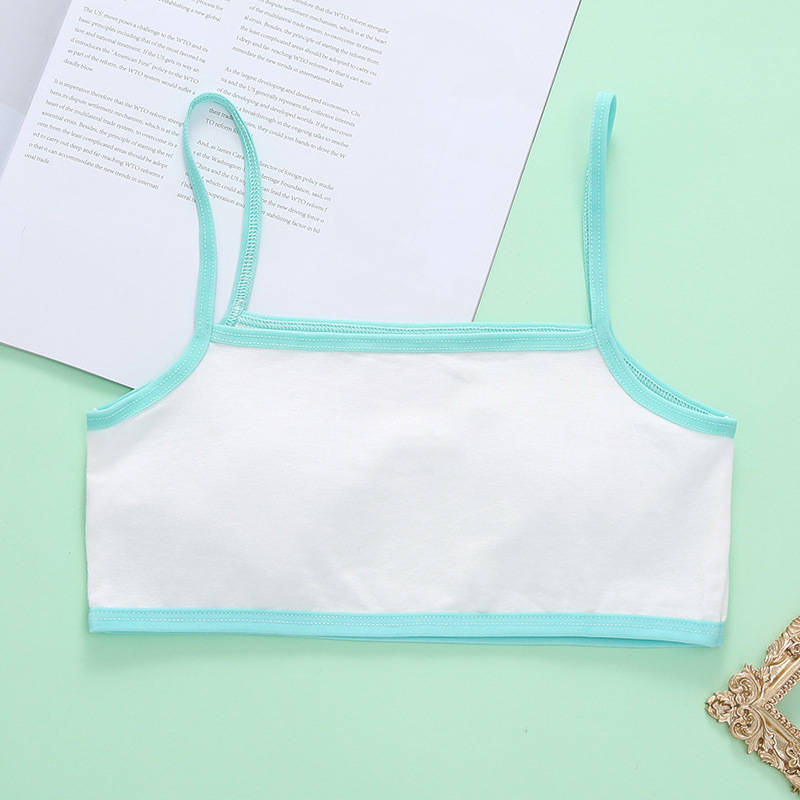 En stock al por mayor de una sola capa de las niñas Chaleco de estudiante Sling período de desarrollo de algodón puro 8-14 Chaleco de una sola capa Chaleco de las niñas