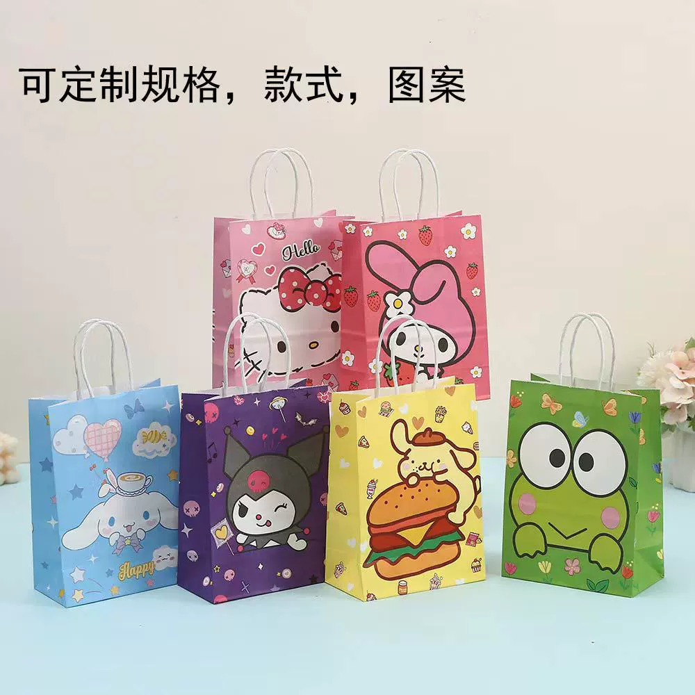 Мультяшная сумка Sanrio, игрушечная подарочная сумка, праздничная сумка на день рождения, милая подарочная сумка, подарочная сумка для печенья и конфет