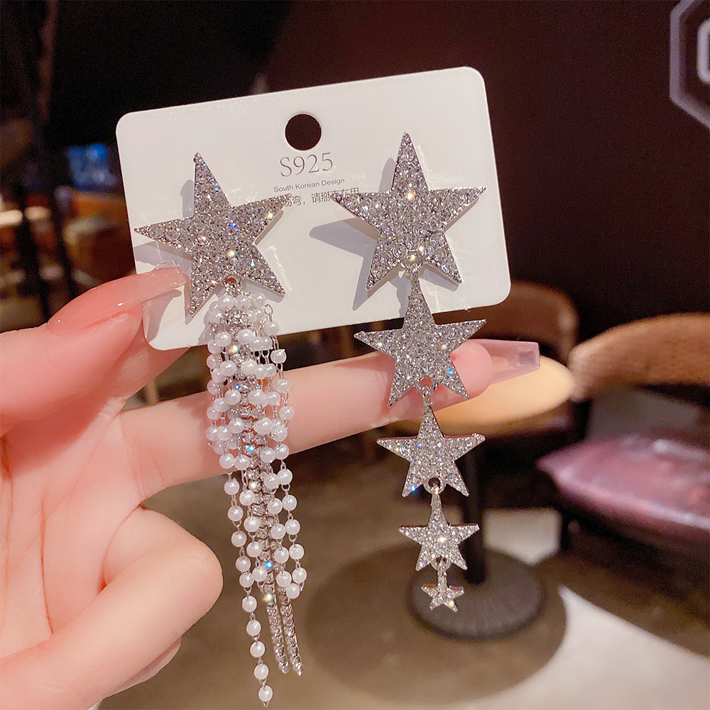 Fashion Star Alloy Diamond Zircon Womenu0027S Drop Earrings 1 Pair