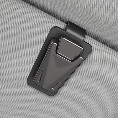Car Glasses Clip/Bill Clip Visor Storage Box Multifunctional - y-917-glasses-clip-custom-label-gun-gray