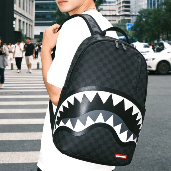 [Direct from the Factory] Sg New Style Shark Backpack, Quirky and Cute Travel Backpack, Large Capacity Student School Bag