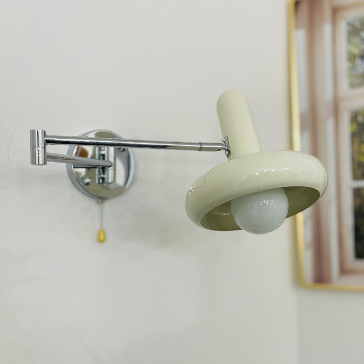 French Retro Cream Wall Lamp Medieval Internet Celebrity Xiaohongshu Rotatable Decorative Reading Dual-use Bedroom Study Wall Lamp