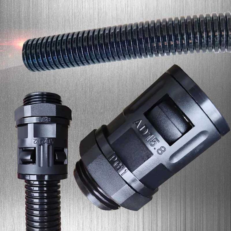 Plastic ripple joint M -type PG nylon tube hose direct -inserted fast fixing accessories AD external thread connection