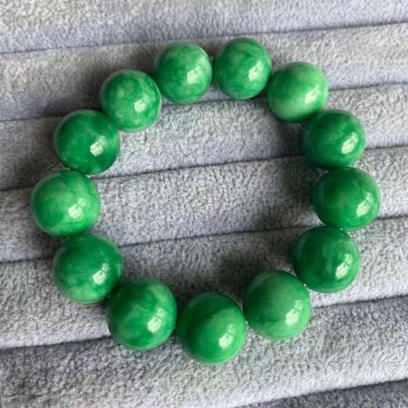 乾青ブレスレット翡翠鉄龍生玉玉ブレスレット石英岩玉玉串白地青寒玉玉ブレスレット|undefined
