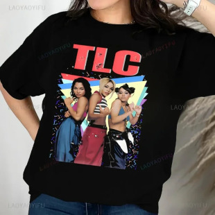 Vintage 90s TLC Band Printed T-shirt Top TLC Neutral