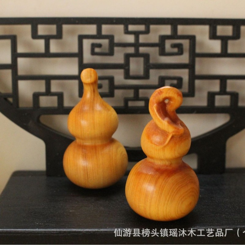 崖柏木葫芦摆件文玩雕刻龙年生肖龙头手把福禄葫芦吉祥挂件寿星葫|undefined
