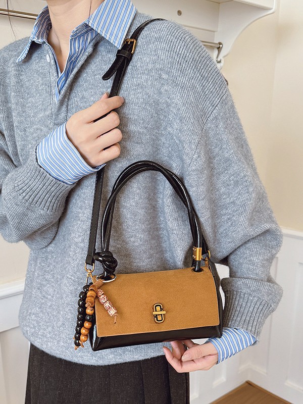 Nuevo nicho de comercio exterior coreano diseño de bloqueo exquisito bolso pequeño estilo francés simple versátil bolso de hombro portátil