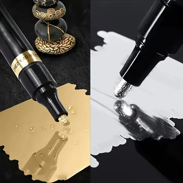 Mirror Surface Marker Pen, Metal Electroplating Marker Pen, Mirror Paint Pen, High-Gloss Chrome Pen for DIY Creative Hand Painting