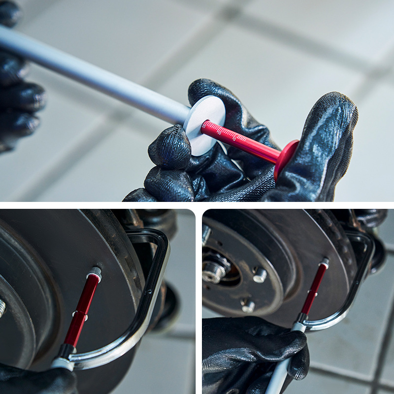 Espesor de disco de freno desmontable Regla de medición escala herramienta de medición herramienta de detección de desgaste de disco de freno