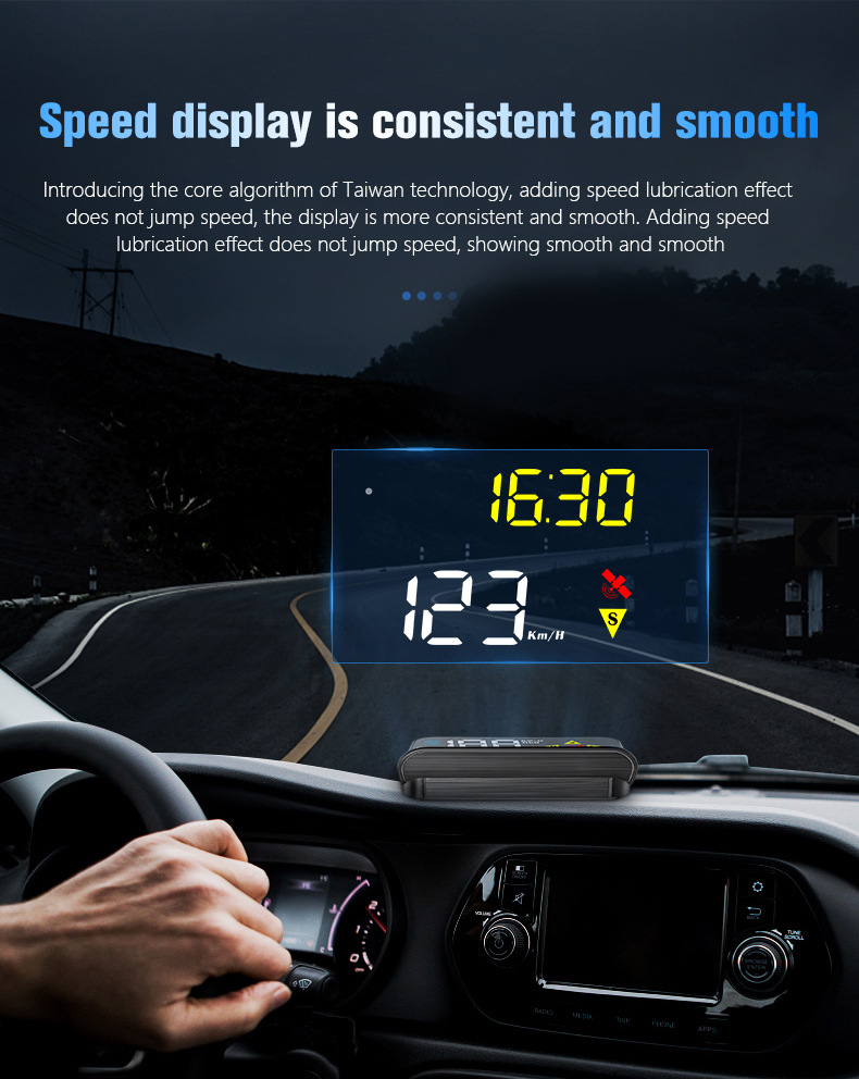 Car Head-Up Display (HUD) with OBD Projection, Color Screen, Multi-Function GPS Dual-System, High-Definition Digital Instrument